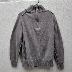 American Eagle Outfitters XXL Gray Cotton Half-Zip Sweater‎